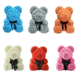 Ours rose - ours en roses infinies - 40 cm